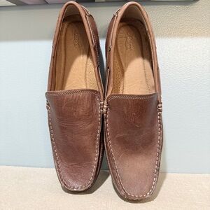 Bass Tan Leather Slip-On Loafers